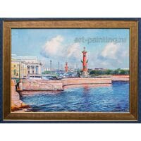 Картина маслом "Ветренный день, Стрелка ВО" Леонтьев Картина маслом "Ветренный день, Стрелка ВО" Леонтьев