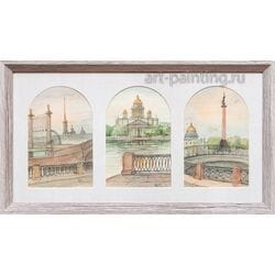 Картина акварелью "Виды Санкт-Петербурга" Лопухова