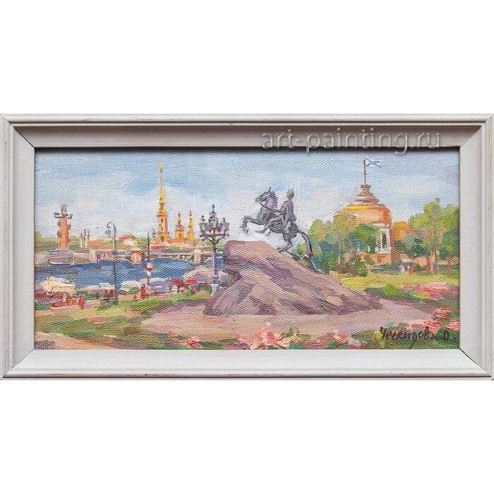 Картина маслом "Санкт-Петербург. Медный всадник" Ческидова