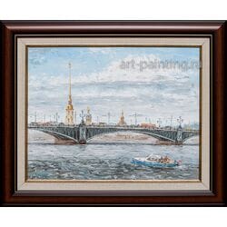 Картина маслом "Троицкий мост" Стеняев