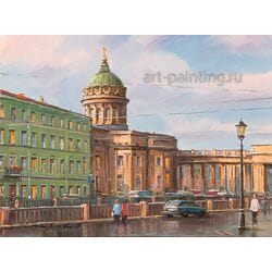 Картина маслом "Казанский собор" Бирюков
