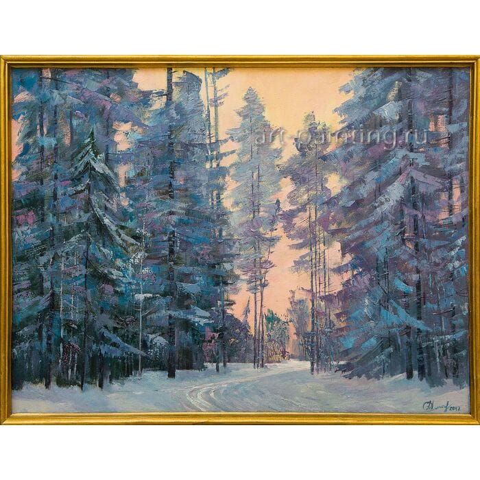 Картина маслом "Зимний день" Алексеев-Мценский