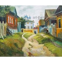 Картина маслом "Русская глубинка" Черная