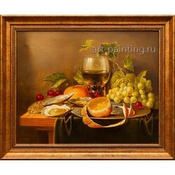 Картина маслом "Натюрморт с лимоном" Дельцов