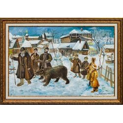 Картина маслом "Масленица" Васильев