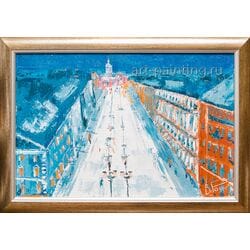 Картина маслом "Малая конюшенная улица" Розо
