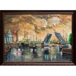 Картина масло "Мосты. Аспид" Васильев