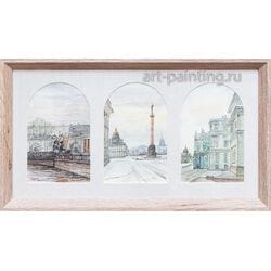 Картина акварелью "Виды Санкт-Петербурга" Лопухова