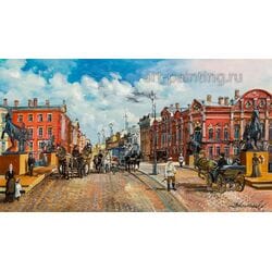 Картина маслом "Аничков мост. Ретро" Васильев