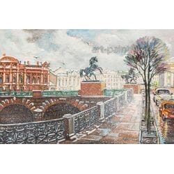 Картина маслом "Аничков мост. Зима" Васильев