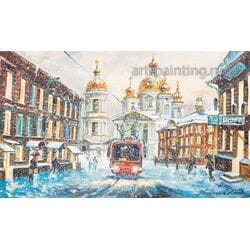 Картина маслом "Владимирский трамвай" Васильев
