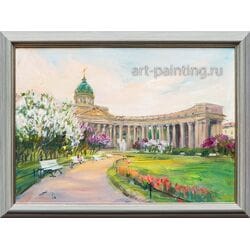 Картина маслом " Сирень у Казанского собора" Рубцова