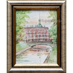 Картина акварель. Виды С-Петербурга "Михайловский замок" . Лопухова