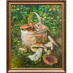 Картина маслом "Грибы" Дельцов