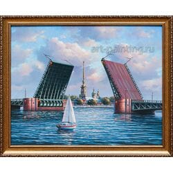 Картина маслом "Дворцовый мост" Гафиатуллин
