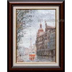 Картина маслом " Садовая улица" Стеняев