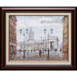 Картина маслом "Малая Конюшенная ул" Стеняев