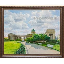 Картина маслом "Казанский собор" Дельцов