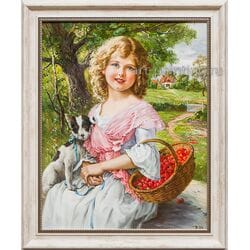 Картина маслом "Девочка с корзиной ягод" (Копия Вернона) Дельцов Картина маслом "Девочка с корзиной ягод" (Копия Вернона) Дельцов