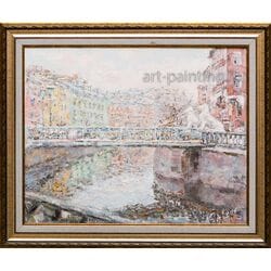 Картина маслом "Петербург. Львиный мостик" Савенкова Картина маслом "Петербург. Львиный мостик" Савенкова