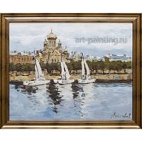 Картина маслом "Нева" Анненков