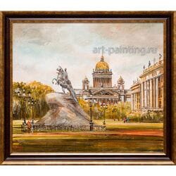 Картина маслом "Медный всадник" Шеренкова