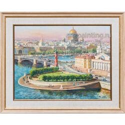 Картина маслом "р.Нева. Стрелка Васильевского острова" Галатов