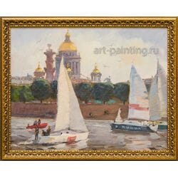 Картина маслом "На Неве" Ильин
