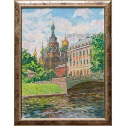 Картина маслом "Улица Союза Художников России. Санкт-Петербург. Лето" Пантелеев