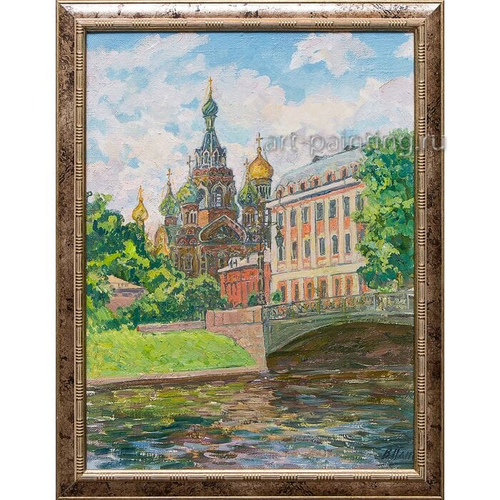 Картина маслом "Улица Союза Художников России. Санкт-Петербург. Лето" Пантелеев