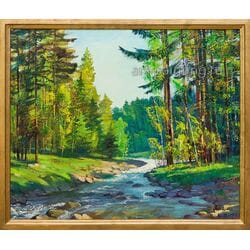 Картина маслом "Быстрая река" Алексеев-Мценский Картина маслом "Быстрая река" Алексеев-Мценский