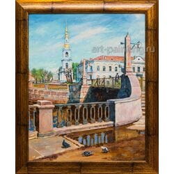 Картина маслом "У моста" Леонтьев