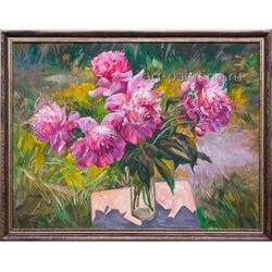 Картина акрилом "Розовые пионы" Федорищев