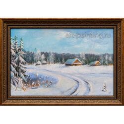 Картина маслом "Зимнее солнце" Селенских