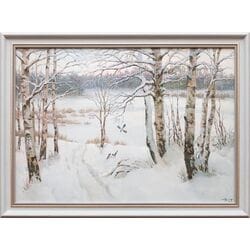 Картина маслом "Зима. Вечереет" Дельцов Картина маслом "Зима. Вечереет" Дельцов