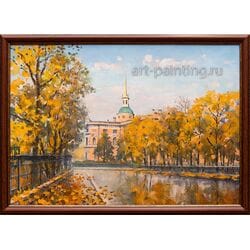 Картина маслом "Вид на Михайловский замок" Цыс