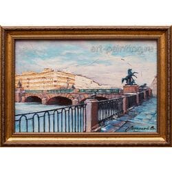 Картина маслом "Аничков мост" Леонтьев