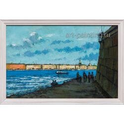 Картина маслом "Вид с Петропавловки" Крухмалев