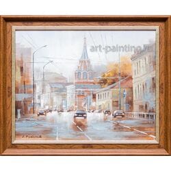 Картина маслом "Москва вечерняя" Рыбаков А.
