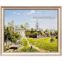 Картина маслом "Московский дворик" Воробьев