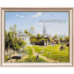 Картина маслом "Московский дворик" Воробьев