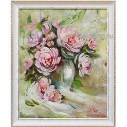 Картина маслом "Розовые розы" Ризванова