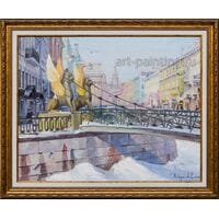 Картина маслом "Банковский мостик" Некрасов