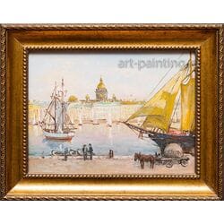 Картина маслом «Старый Петербург»  Воробьев