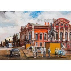 Картина маслом «Аничков мост» Васильев (без рамы)