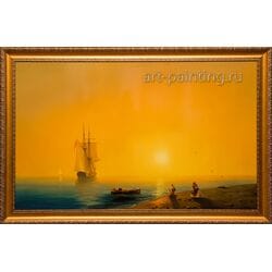 Картина маслом "Морской берег" Вечерский