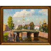 Картина маслом "Крюков канал" Малых-Васильев Картина маслом "Крюков канал" Малых-Васильев