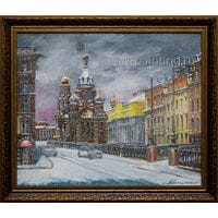 Картина маслом "Спас. Снег" Васильев