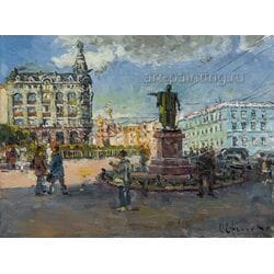 Картина маслом "Вид на Невский" Ефименко