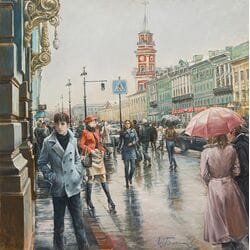 Картина маслом "Невский проспект" Баталов